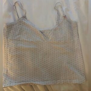 Brandy Melville Lace Trim Heart Pattern Camisole